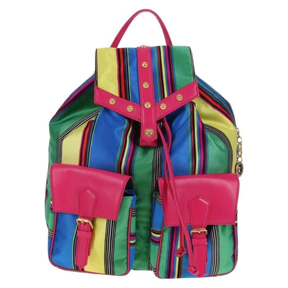 Gianni Versace Backpack Canvas Multicolor Gold Auth 142845V main image 11